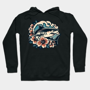 Tropical Shark Riding Wave Hoodie